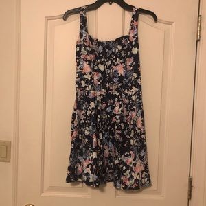 Blue multicolored floral dress
